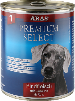 Aras Premium Select 1 wołowina z warzywami i ryżem 820 g