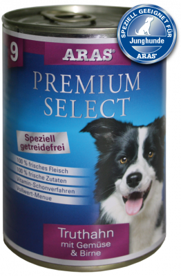 Aras Premium Select 9 - indyk z warzywami i gruszką (bez zbóż) 410 g